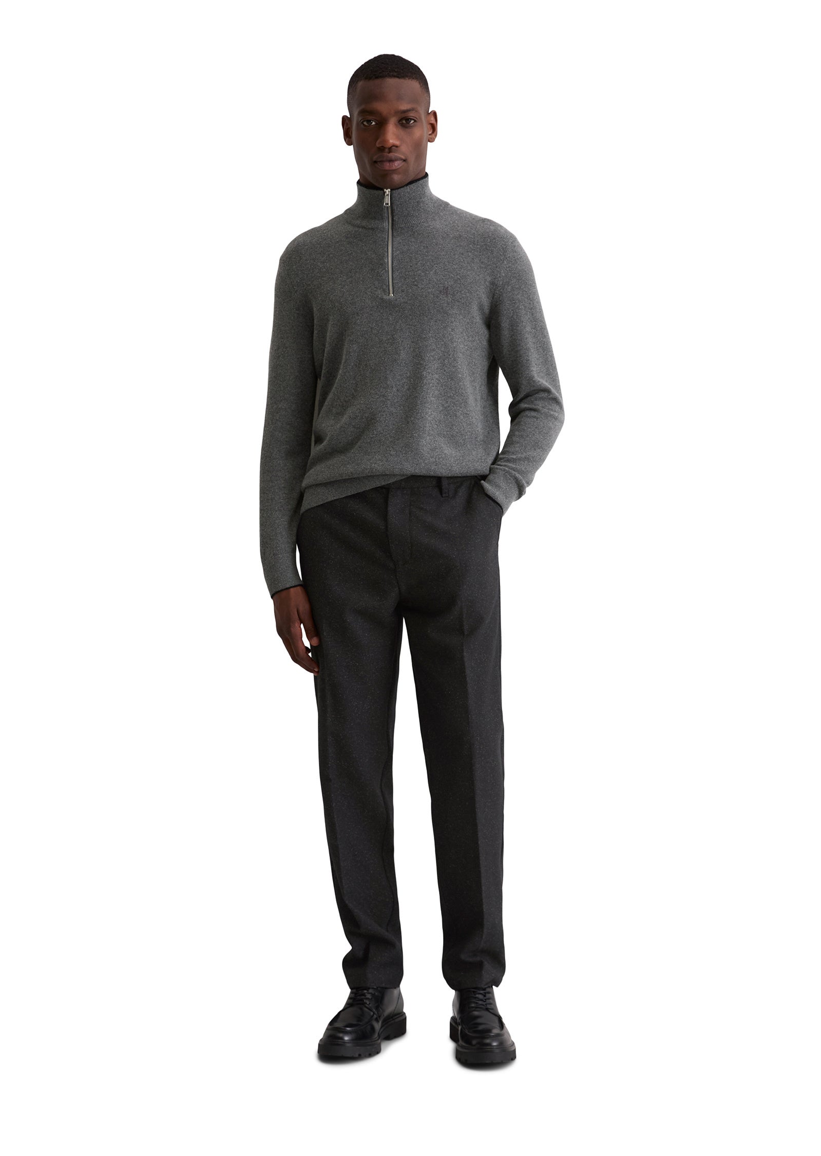 Strickpullover aus Woll-Mix - 969-graphite grey melange - Grau