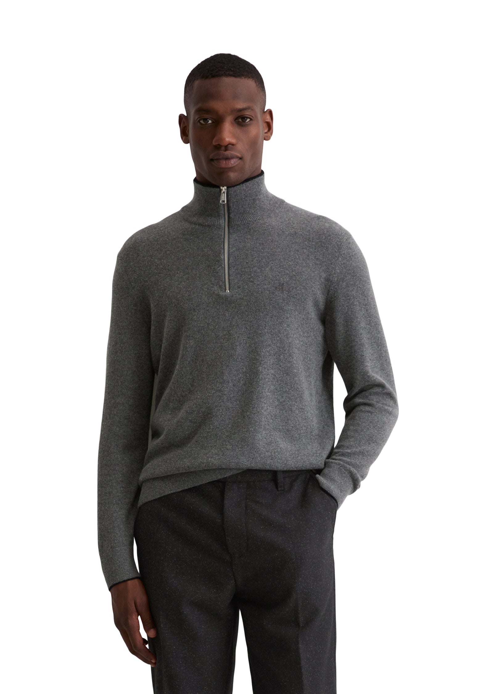 Strickpullover aus Woll-Mix - 969-graphite grey melange - Grau