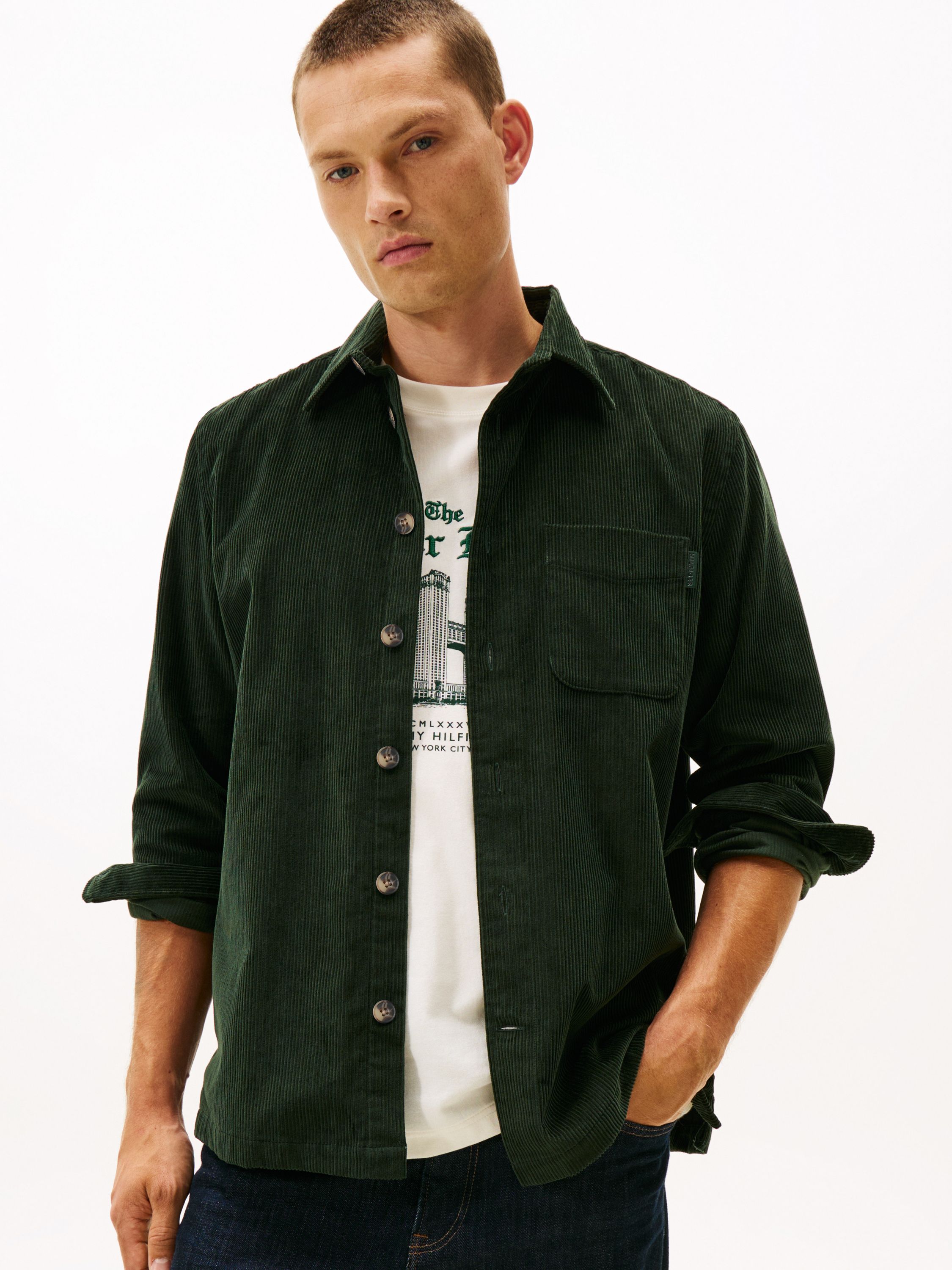 Cordovershirt aus Baumwolle - 0H9-GREEN - Grün