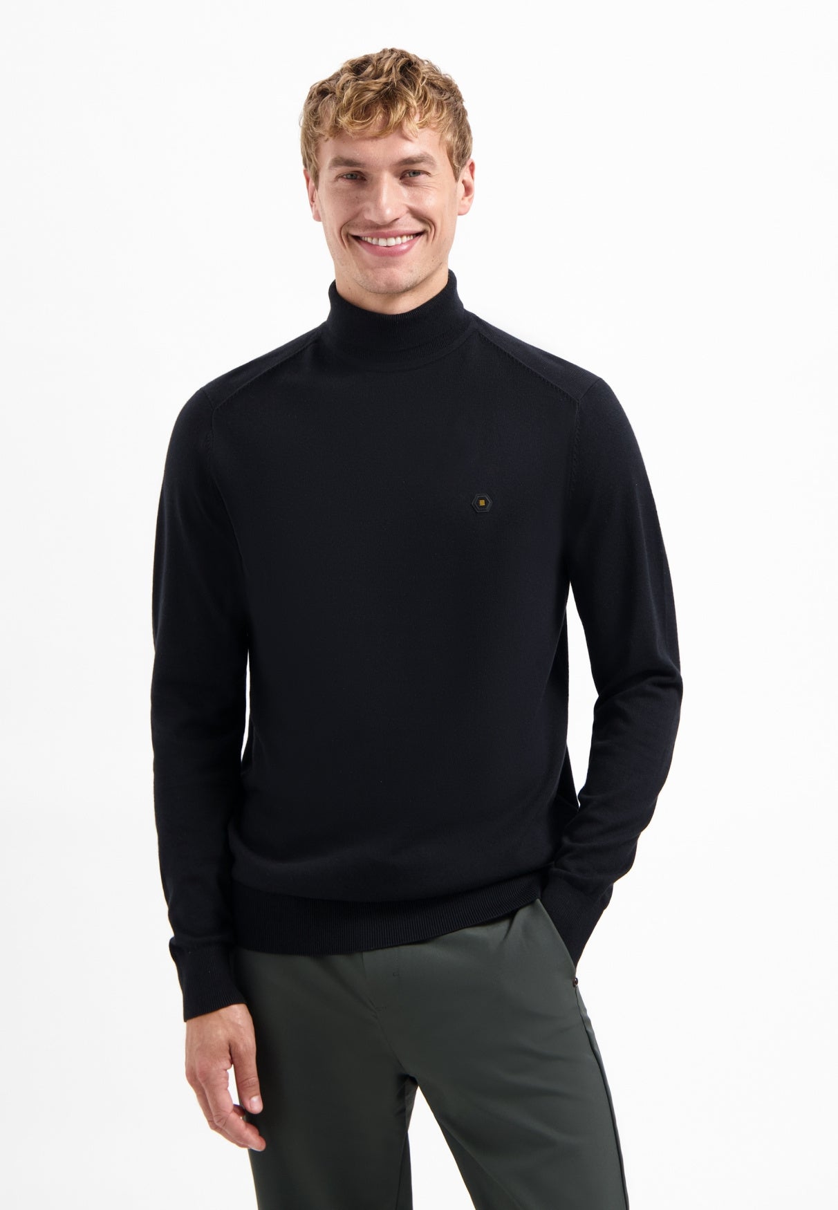 Rollkragenpullover - 020-Black - Schwarz