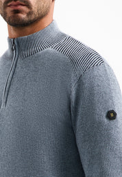 Strickpullover aus Baumwolle - 138-Dusty Blue - Blau