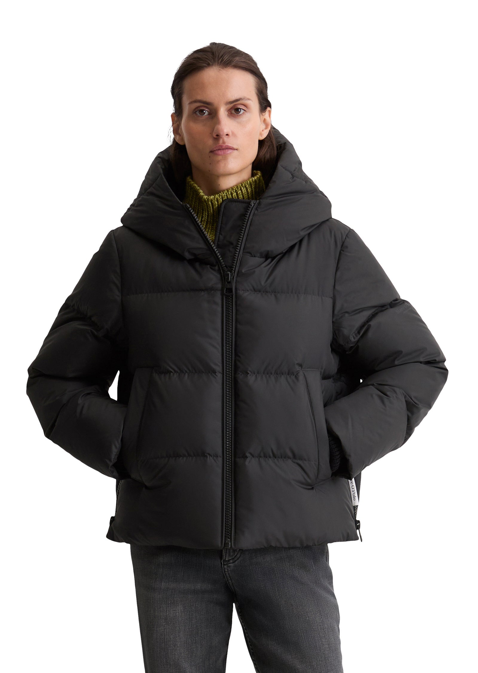 Daunenjacke mit Kapuze - 990-black - Schwarz