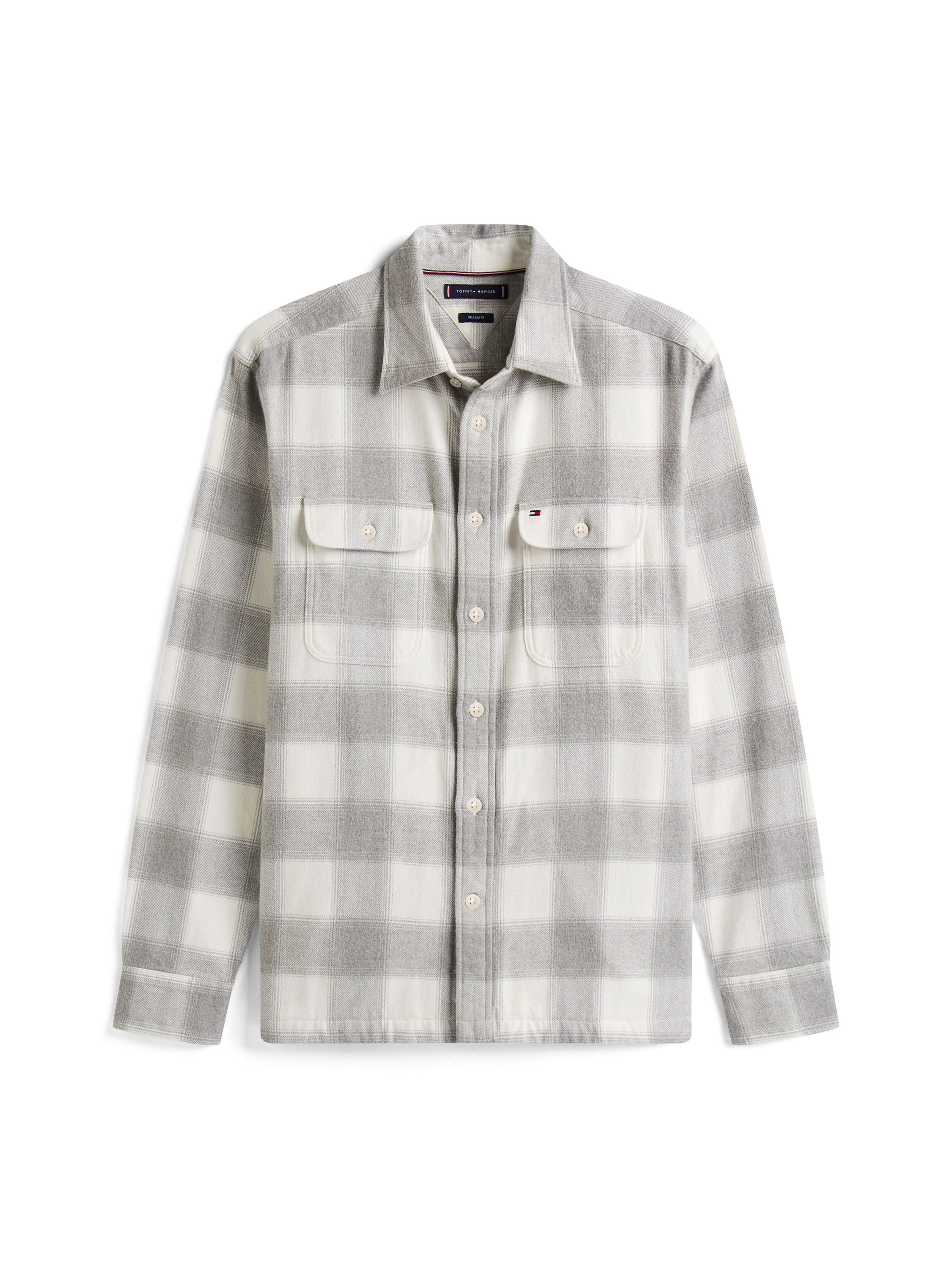 Flannel Hemd Regular Fit - 0QY-WHITE - Grau