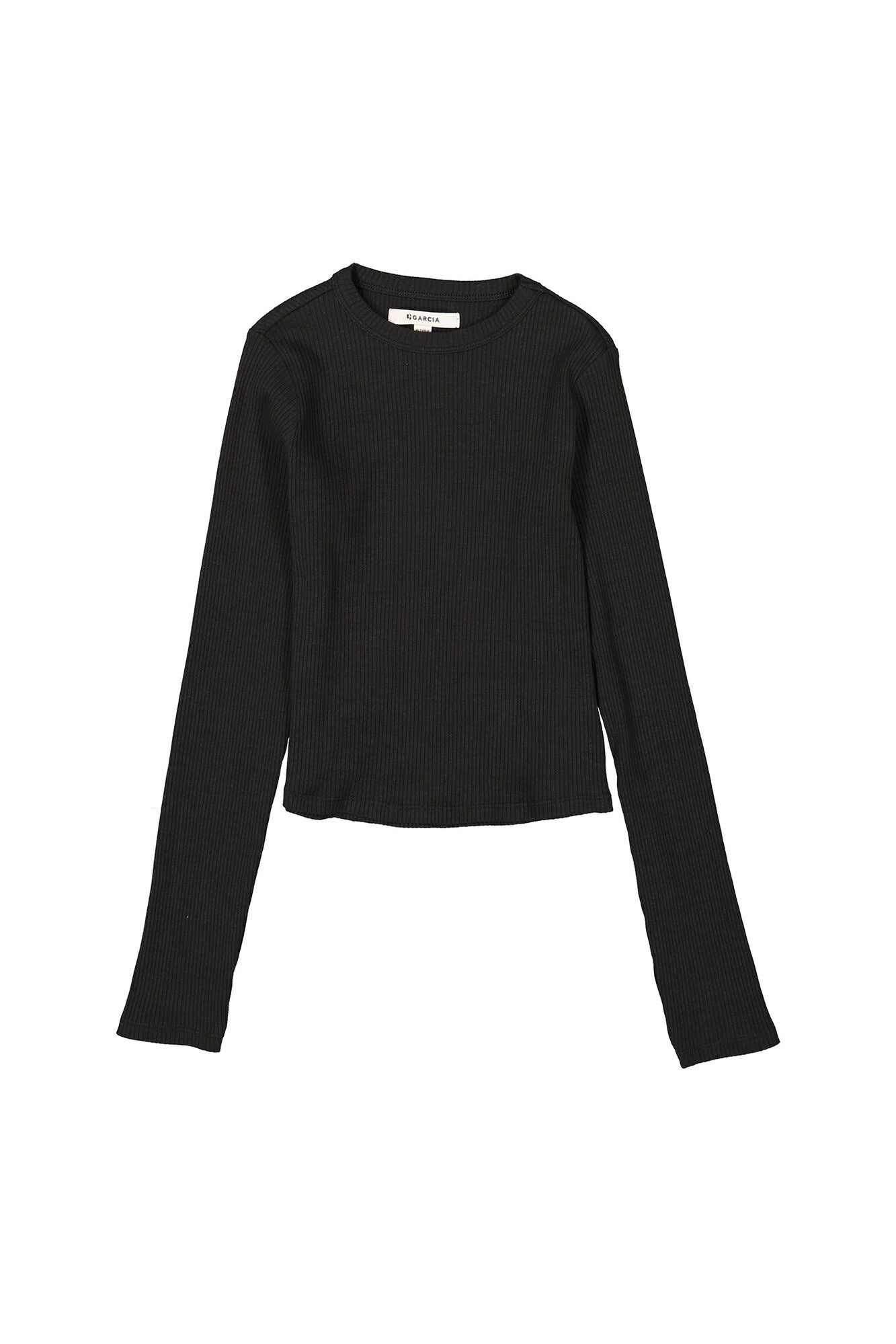 Langarmshirt aus Baumwolle - 1755-off black - Schwarz