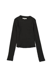 Langarmshirt aus Baumwolle - 1755-off black - Schwarz