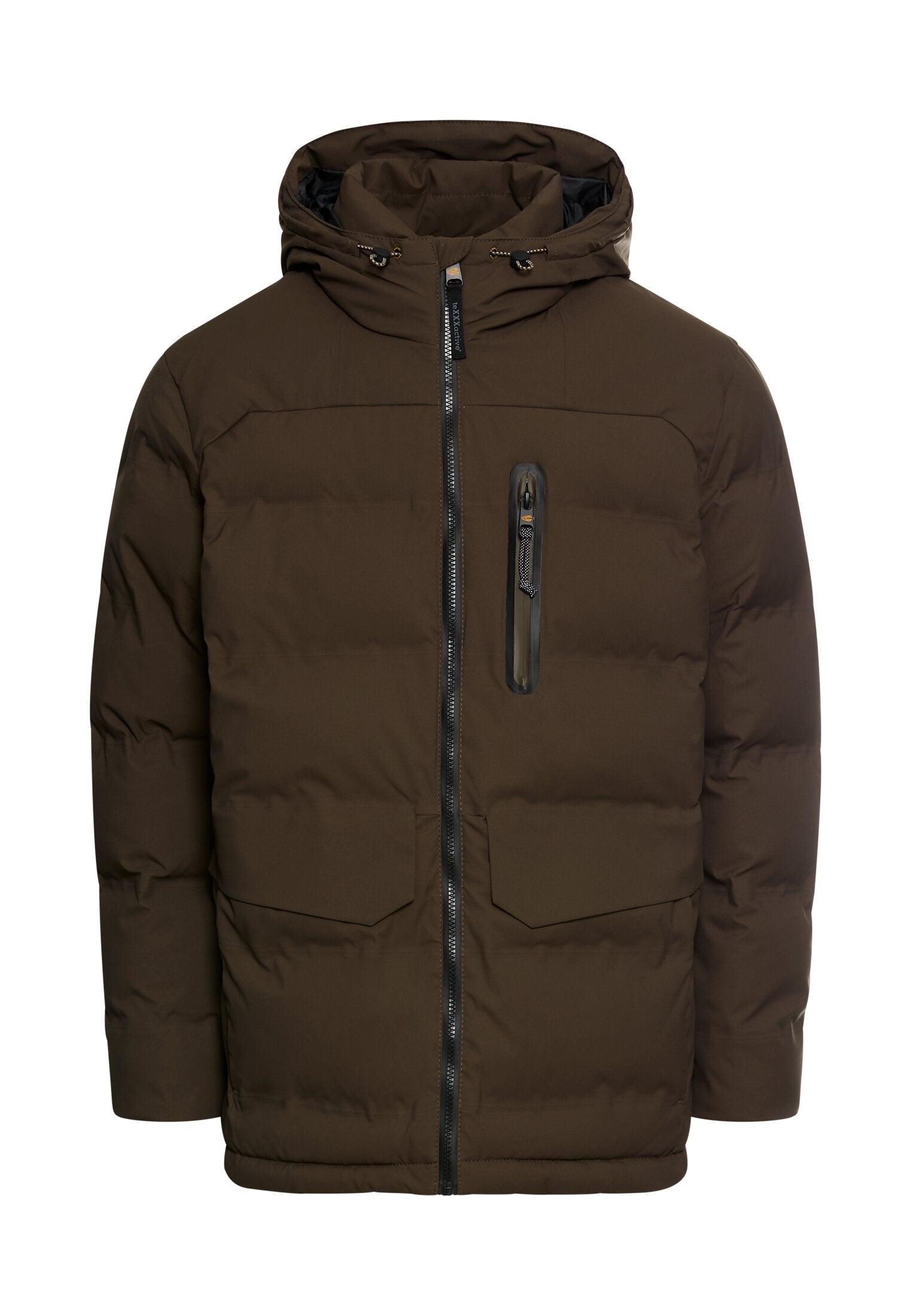 Steppjacke mit Kapuze - 27-Dark Brown - Braun