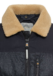 Übergangsjacke mit abnehmbarem Kragen - 48-Dark Navy Melange - Blau