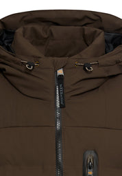 Steppjacke mit Kapuze - 27-Dark Brown - Braun
