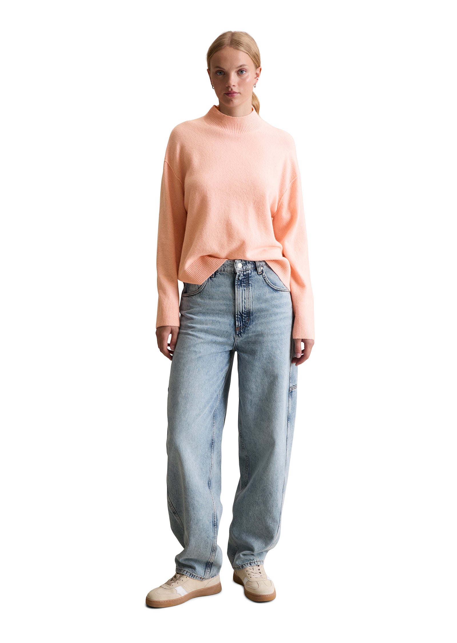 Strickpullover aus Schurwollmix - 8177-Rose Powder - Rosa