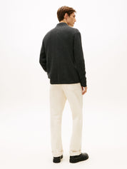 Strickjacke gerippt - P92-GREY - Grau