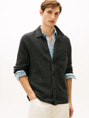 Strickjacke gerippt - P92-GREY - Grau