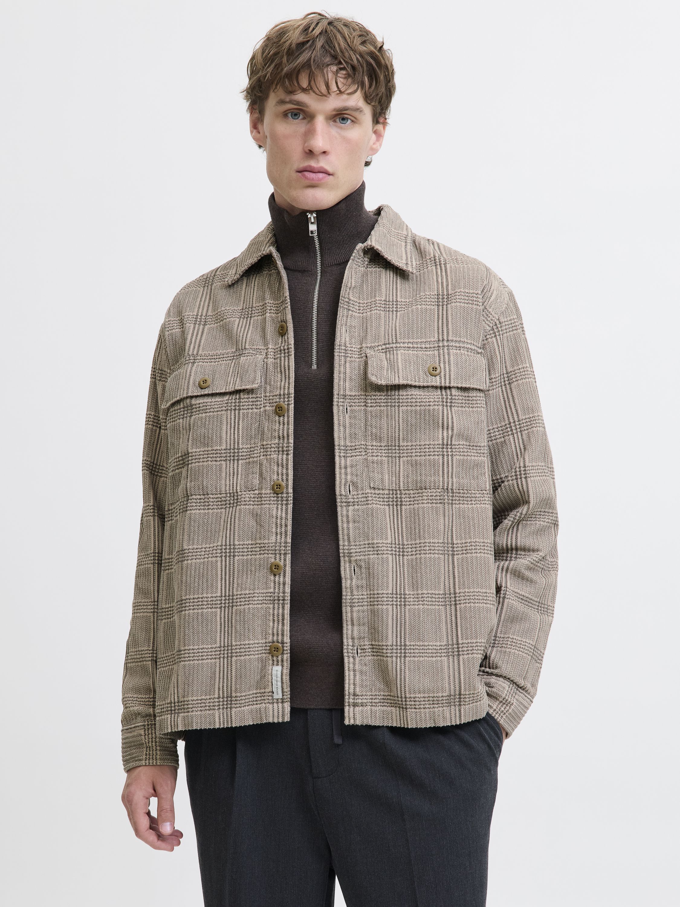 Overshirt Relaxed Fit - Brindle/CHECK - Beige