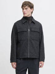 Übergangsjacke mit aufliegendem Kragen - Charcoal Gray/STRUCTURE - Grau