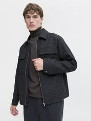 Übergangsjacke mit aufliegendem Kragen - Charcoal Gray/STRUCTURE - Grau