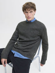 Strickpullover aus Wolle - Black/TWIST - Schwarz