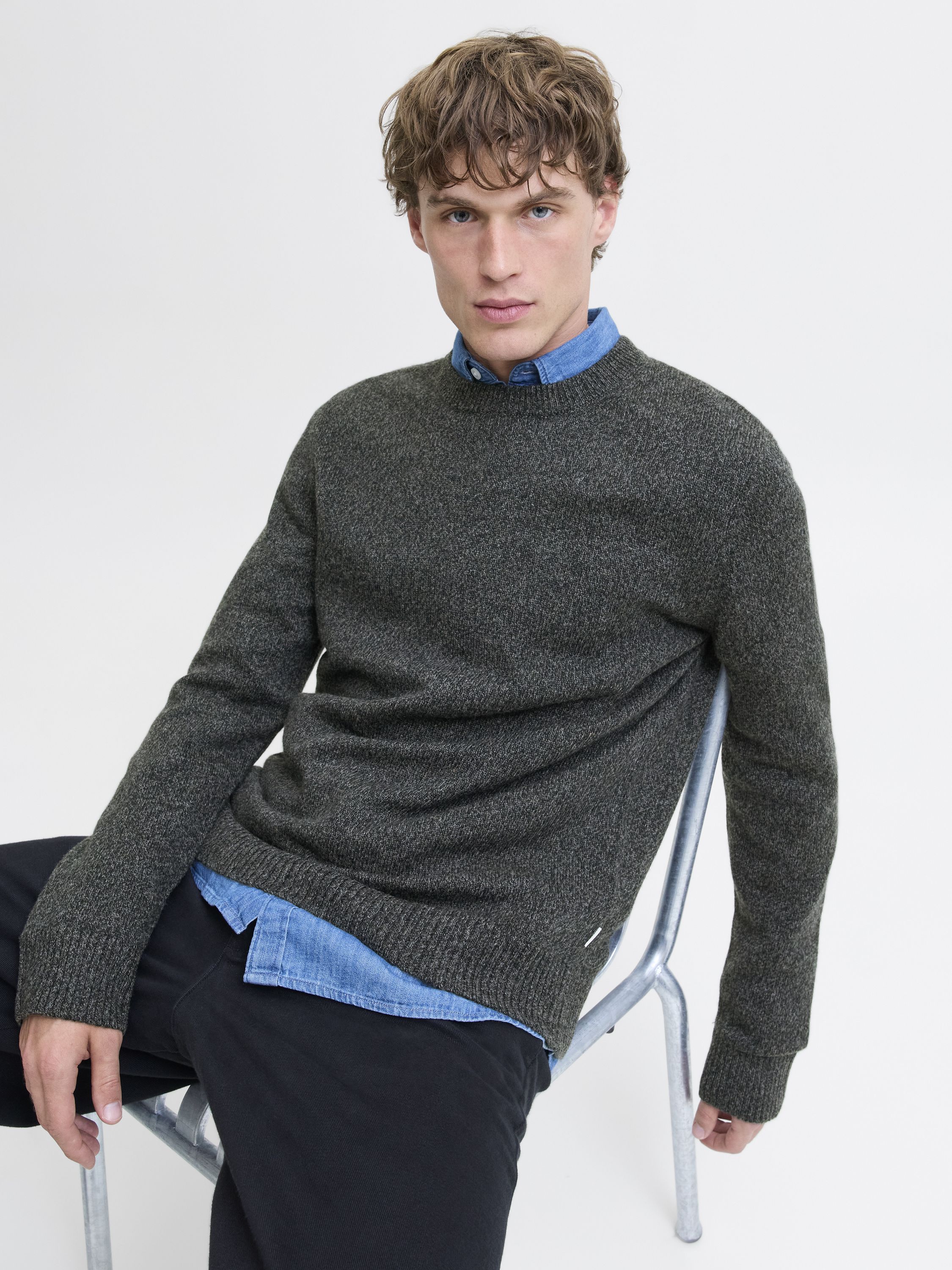 Strickpullover aus Wolle - Black/TWIST - Schwarz