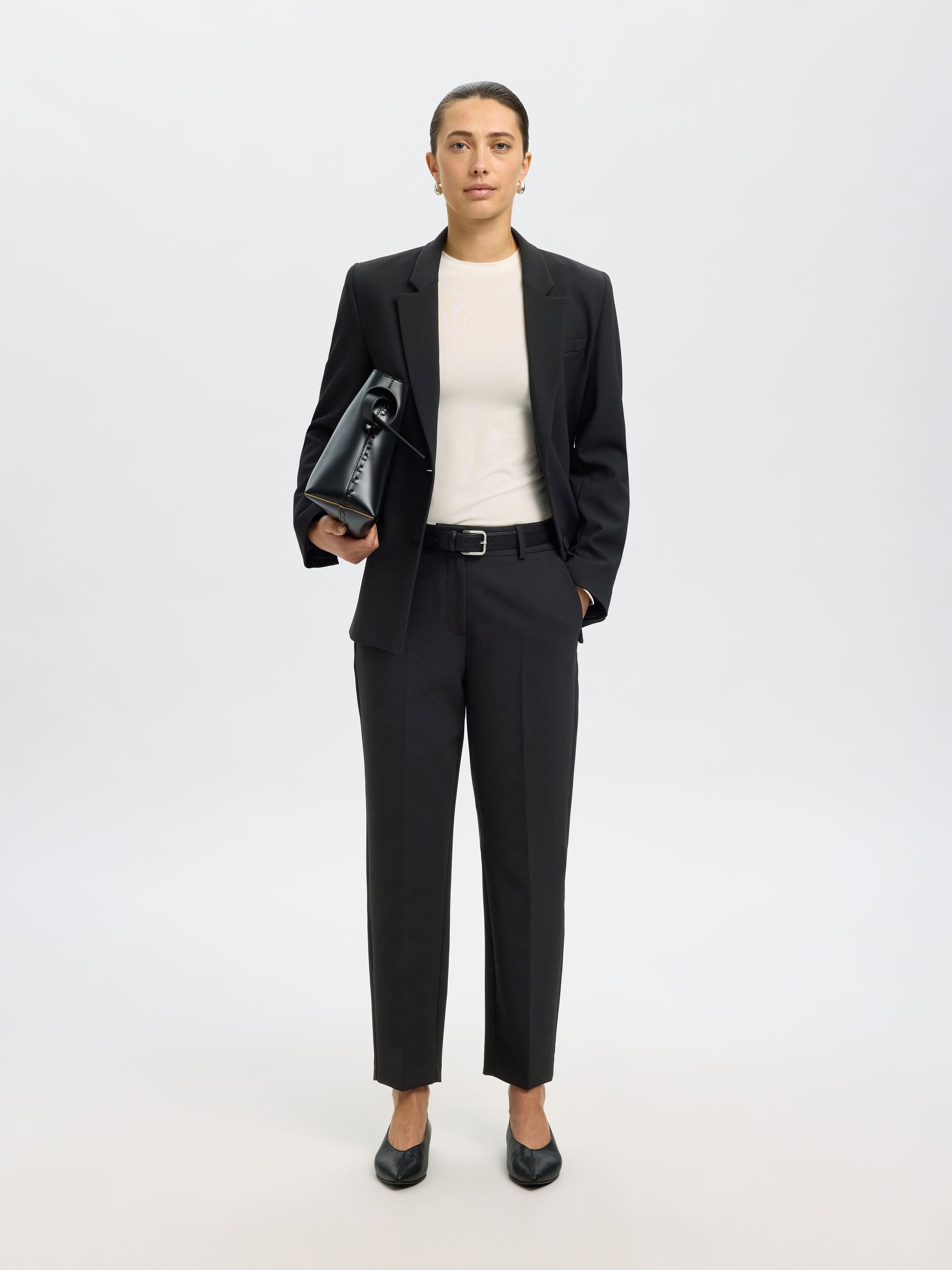 SLFRITA-RIA MW CROPPED PANT FD NOOS - Black - Schwarz