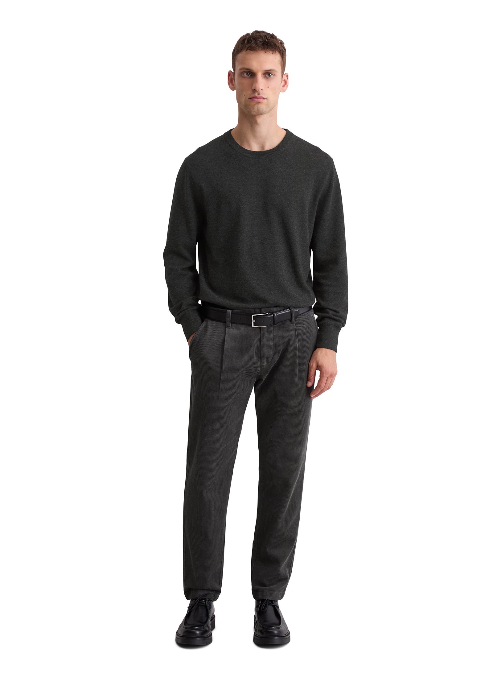 Strickpullover aus Baumwollmix - 989-dark grey melange - Grau