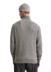 Strickpullover mit Troyerkragen - 969-graphite grey melange - Grau