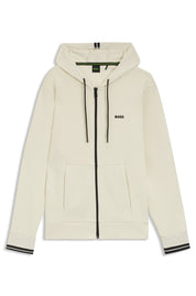 Sweatshirtjacke FZ ZONE aus Baumwollmix - 131-Open White - Creme