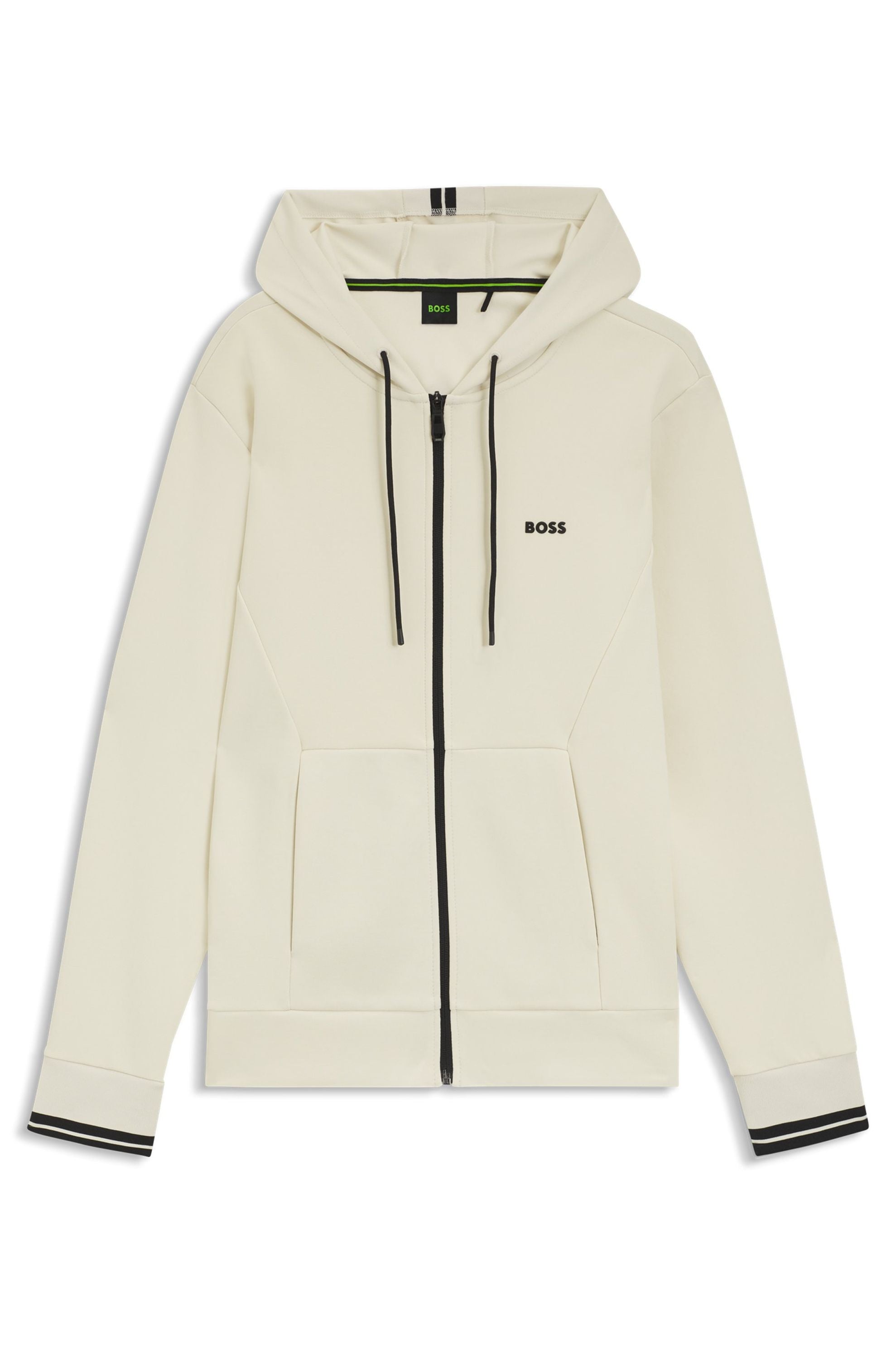 Sweatshirtjacke FZ ZONE aus Baumwollmix - 131-Open White - Creme