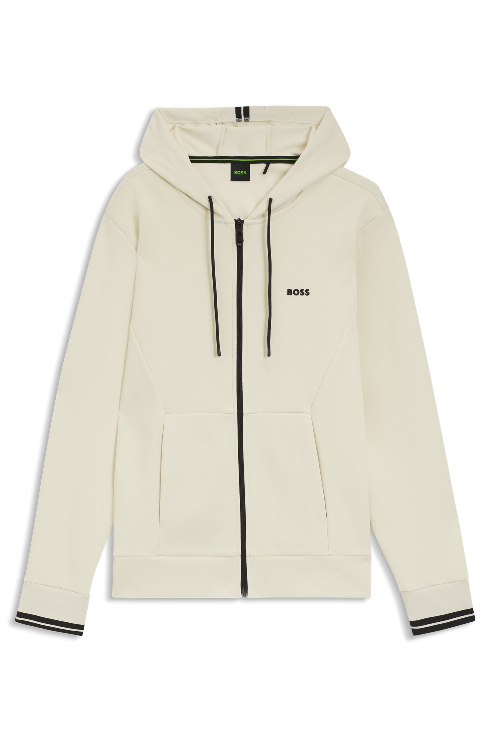 Sweatshirtjacke FZ ZONE aus Baumwollmix - 131-Open White - Creme