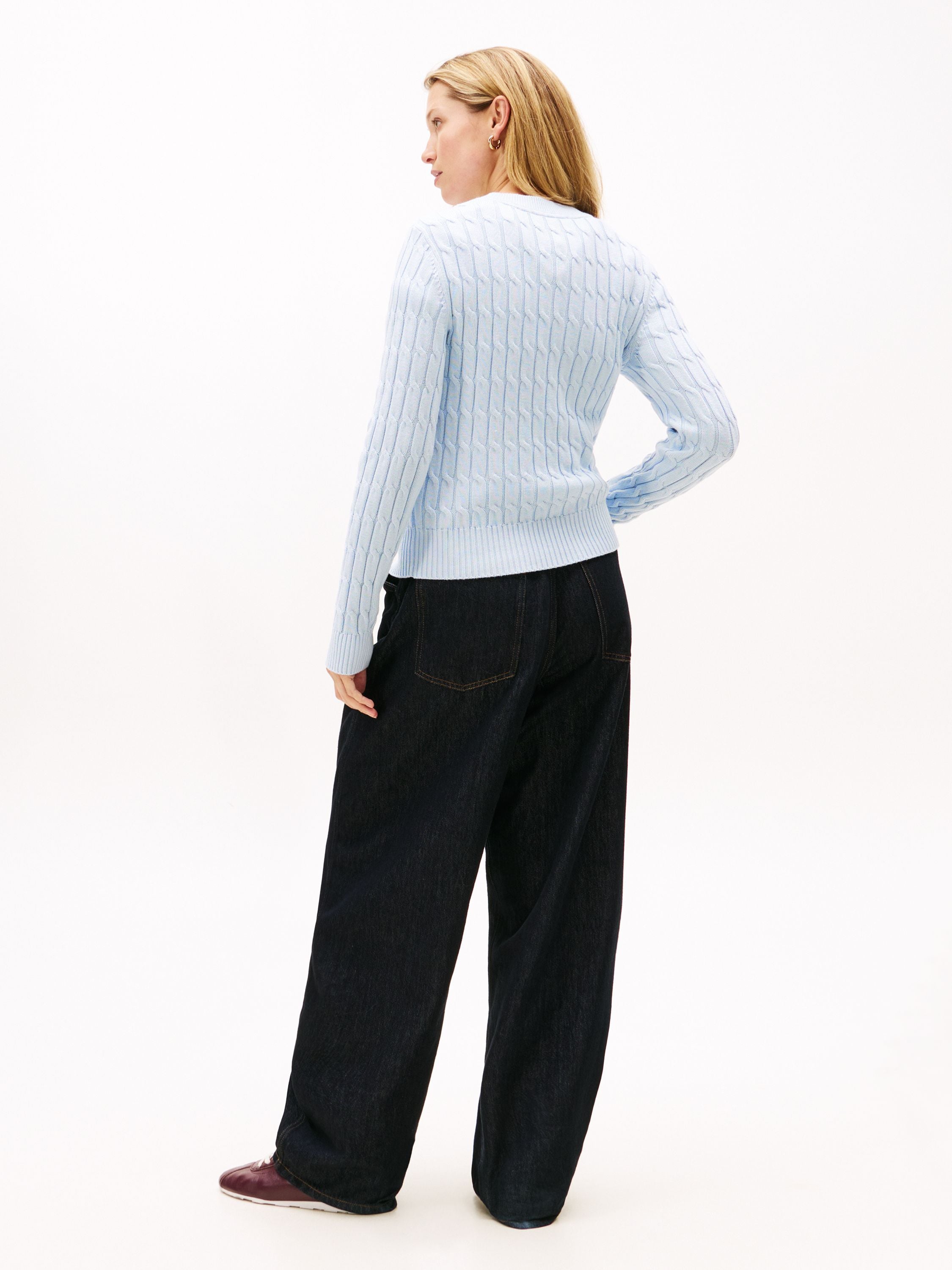 Strickpullover aus Baumwolle - C1O-BLUE - Blau