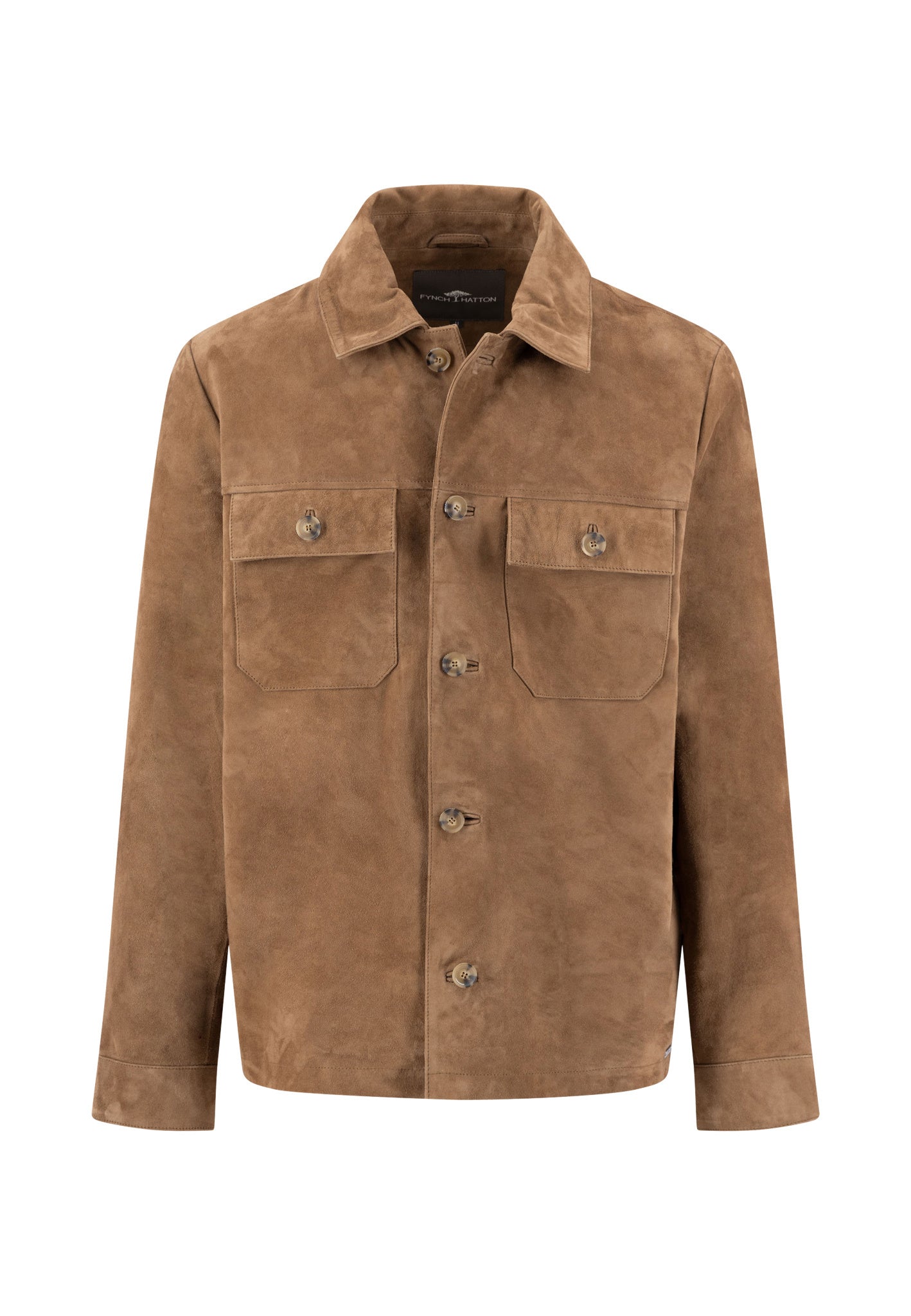 Overshirt aus Leder - 213-elephant grey - Braun