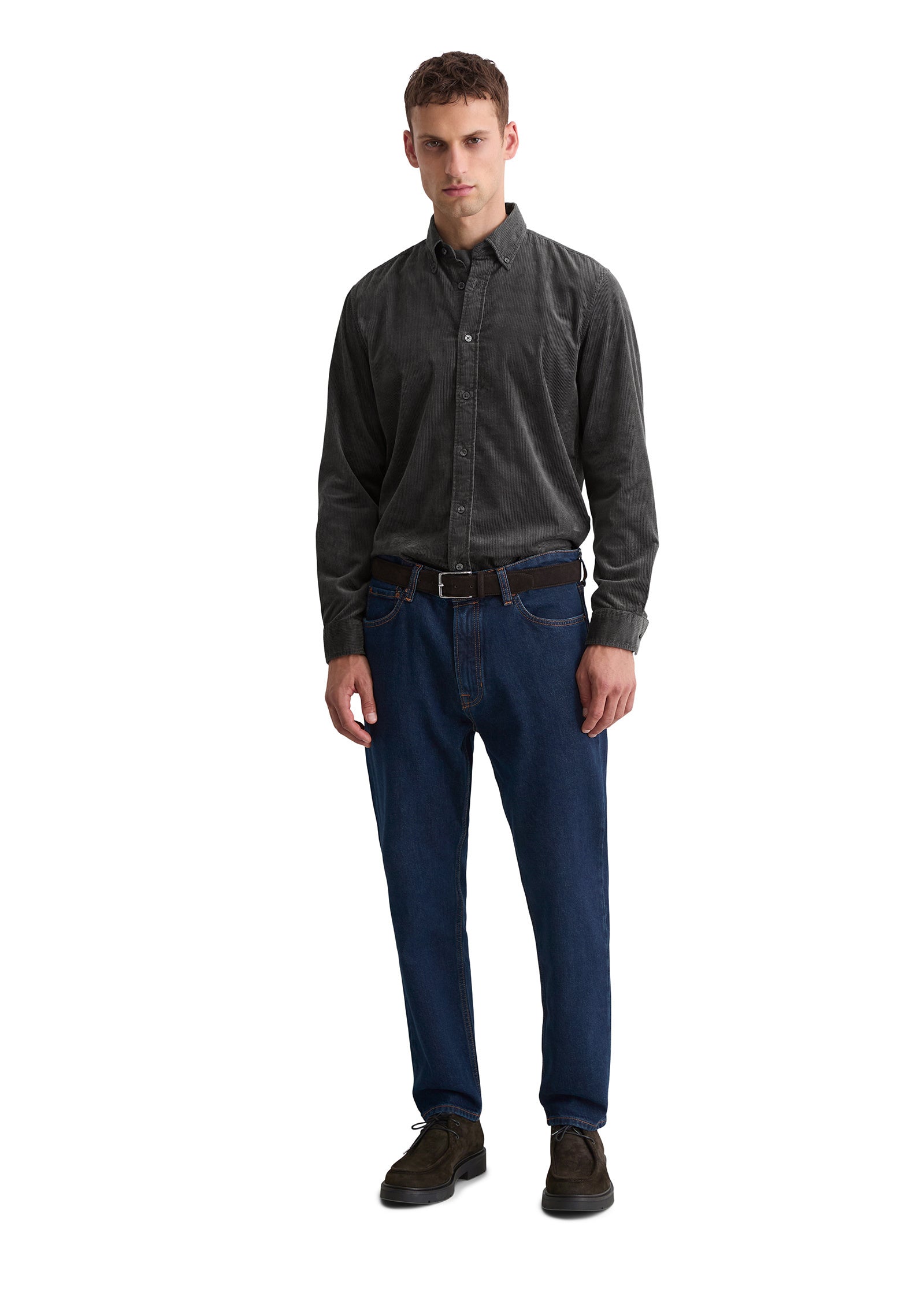 Cordhemd Regular Fit - 985-broken graphite - Grau