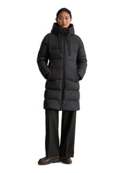 Daunenmantel mit Kapuze - 990-black - Schwarz