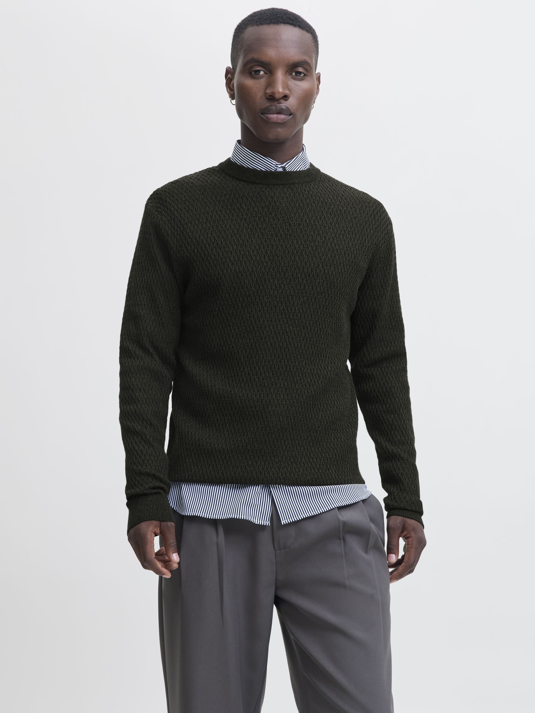 Strickpullover aus Baumwolle - Peat/Twist - Grün