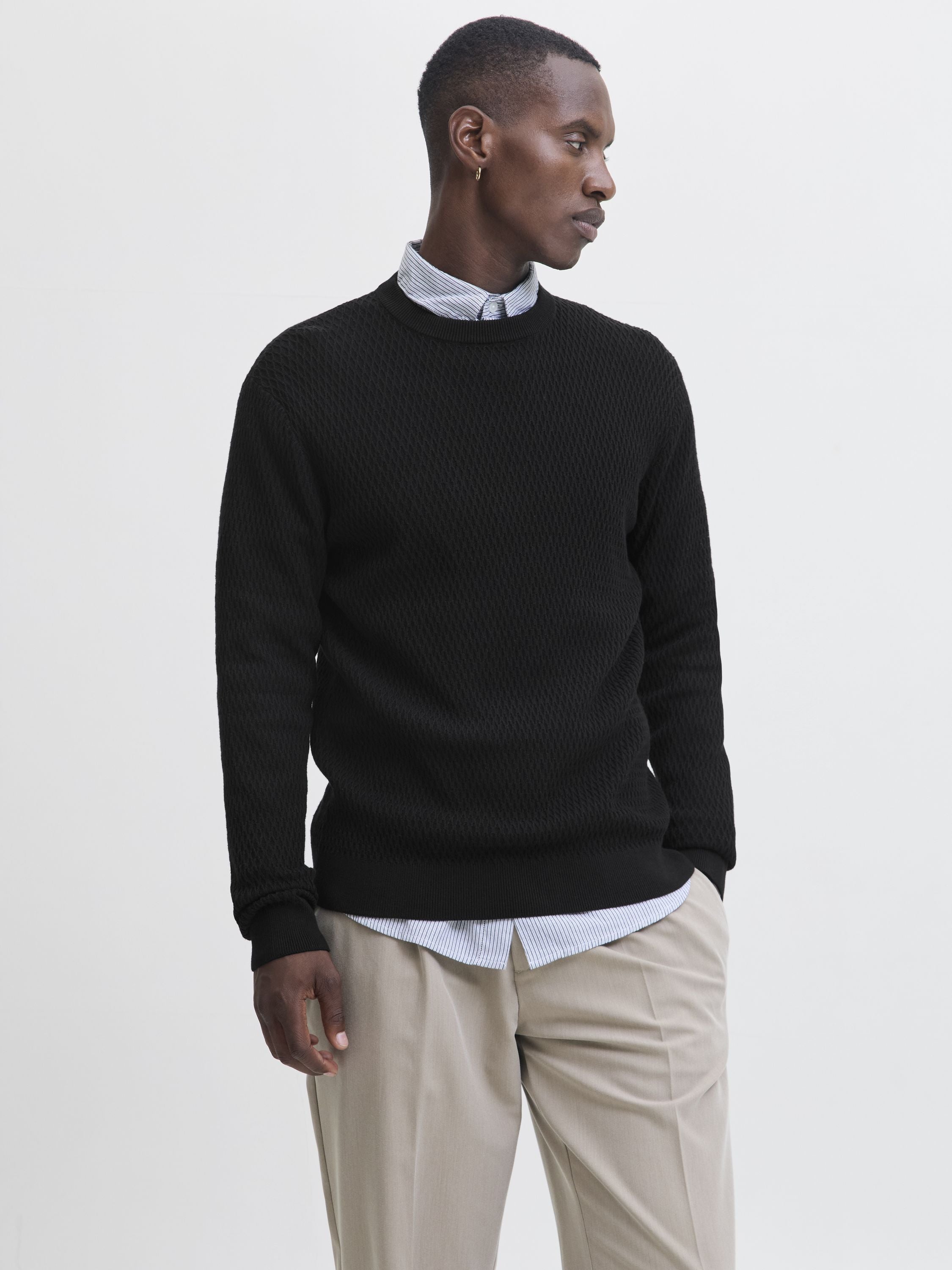 Strickpullover aus Baumwolle - Black - Schwarz