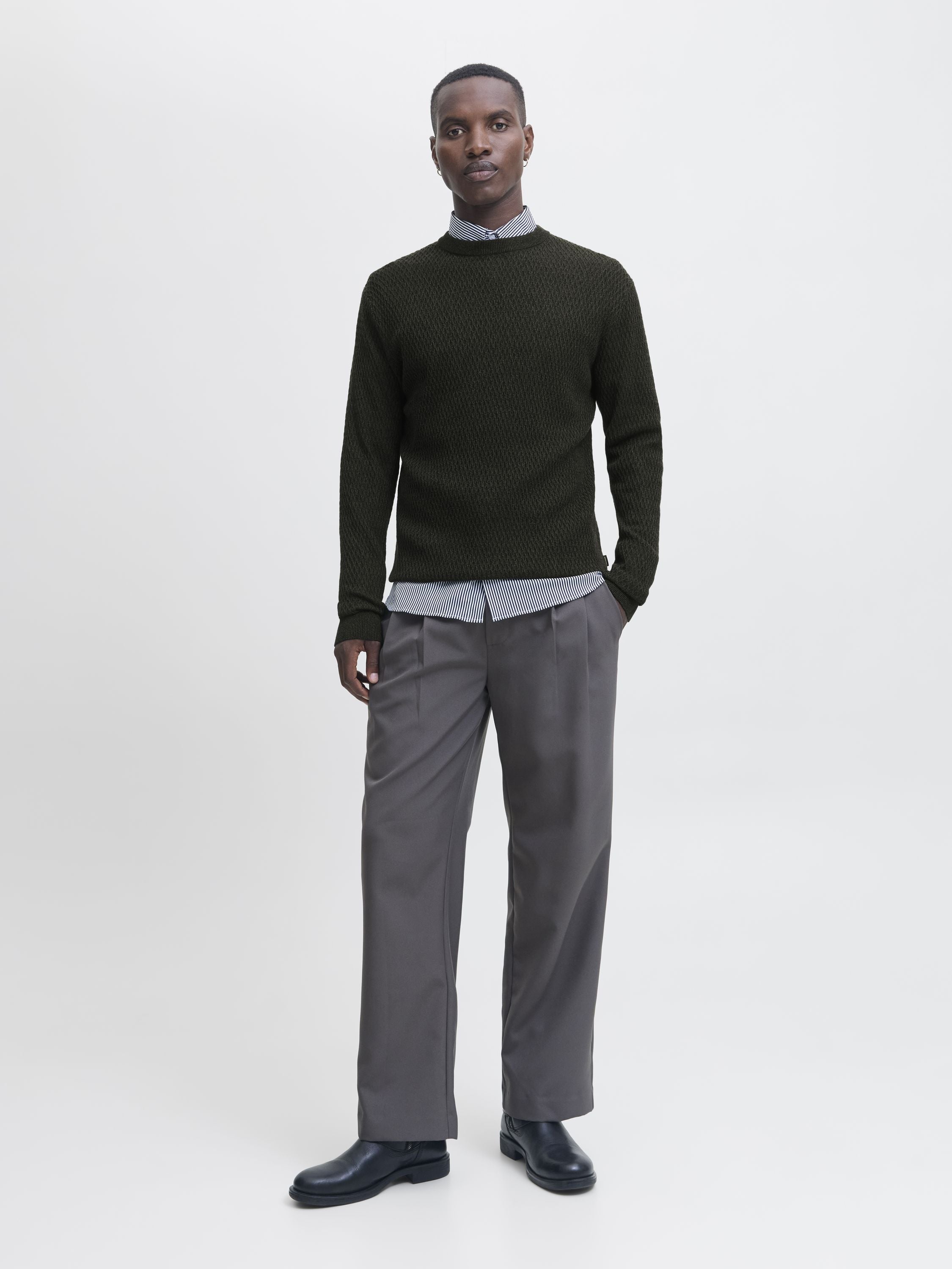 Strickpullover aus Baumwolle - Peat/Twist - Grün