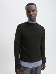 Strickpullover aus Baumwolle - Peat/Twist - Grün