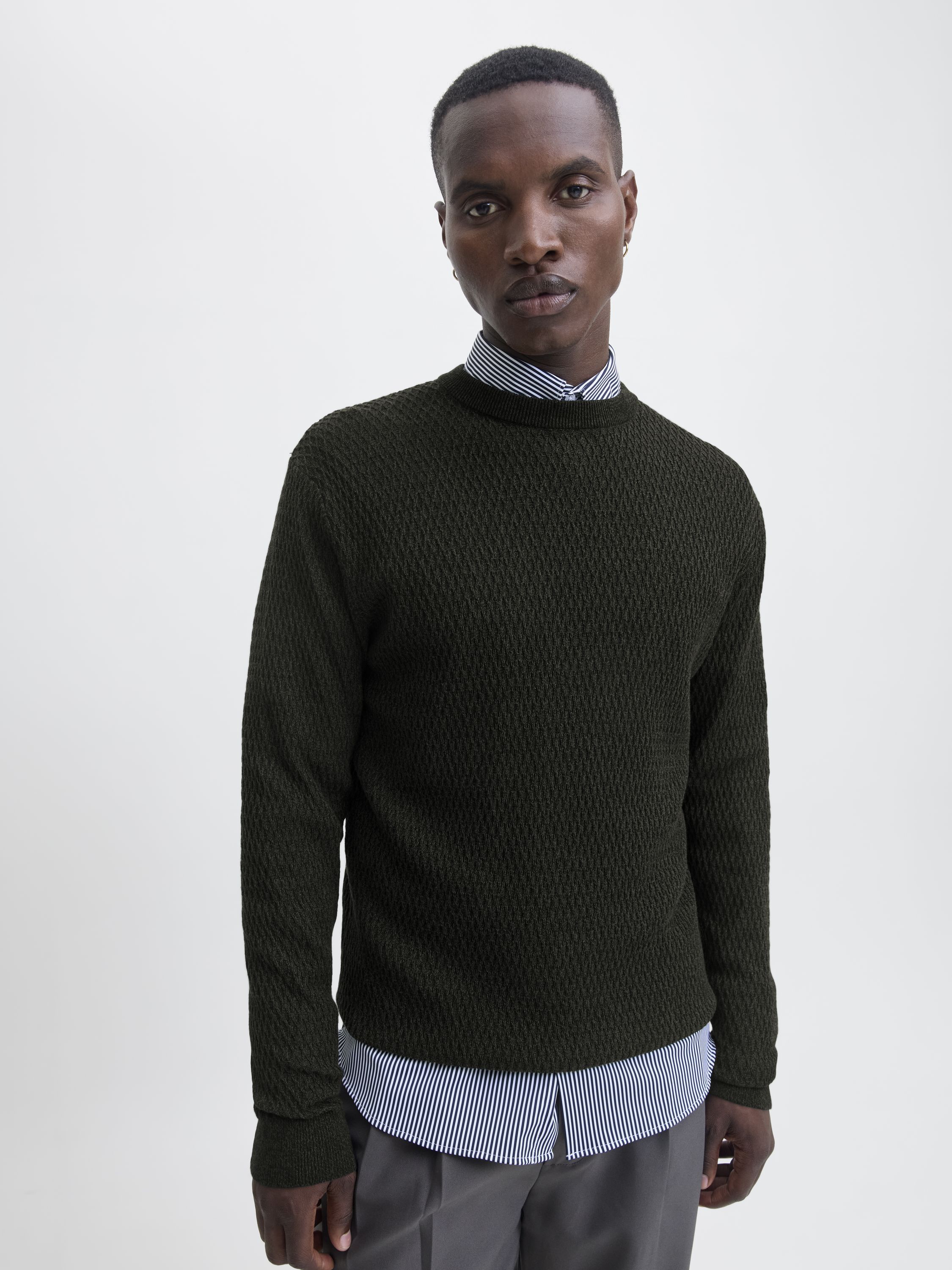 Strickpullover aus Baumwolle - Peat/Twist - Grün