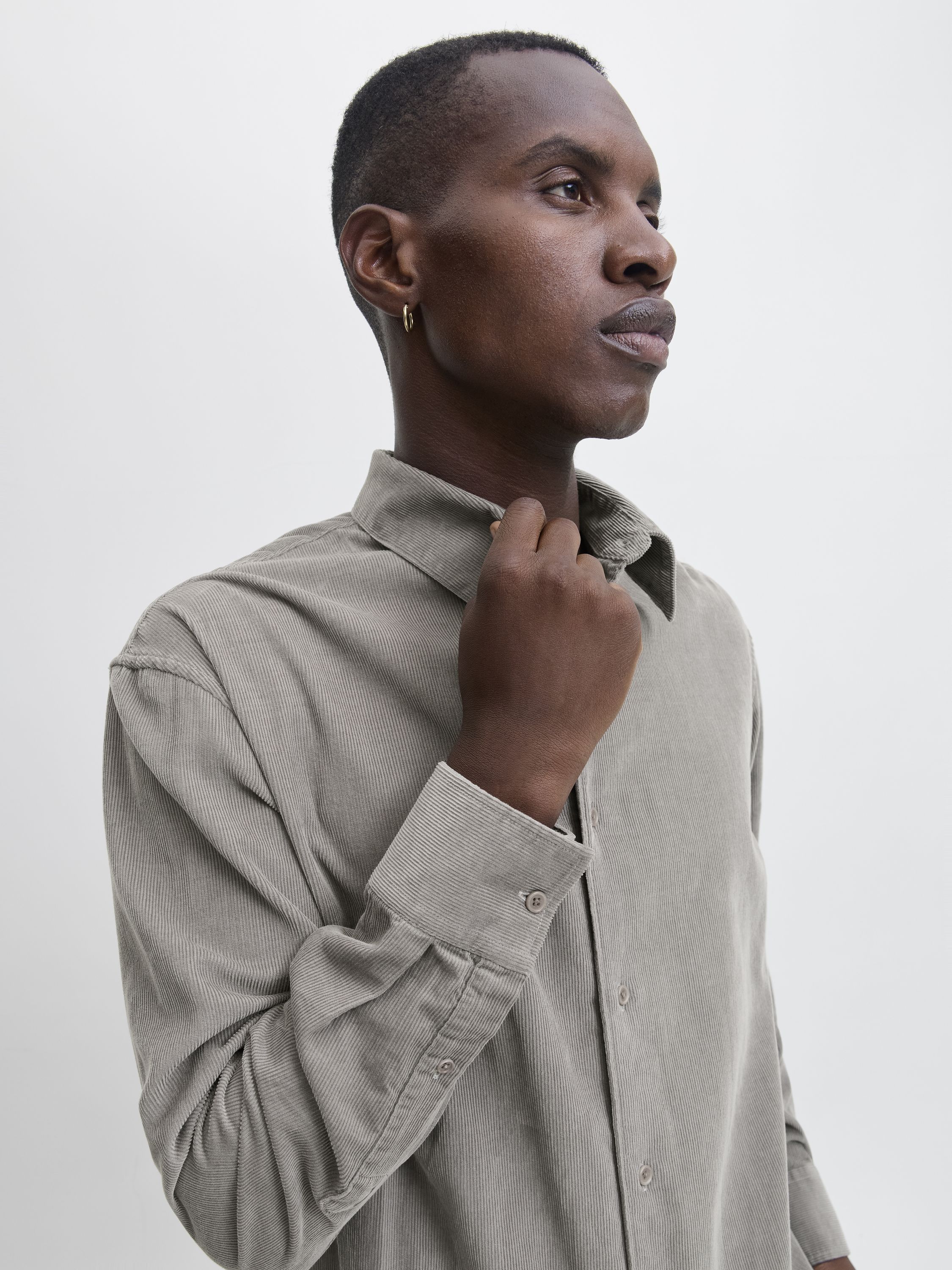 Cordhemd CASCOT Relaxed Fit - Gray Flannel - Grau