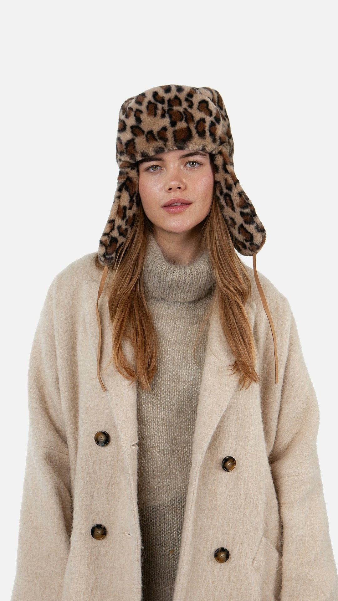 Bombermütze LUCERNE - print brown - Beige