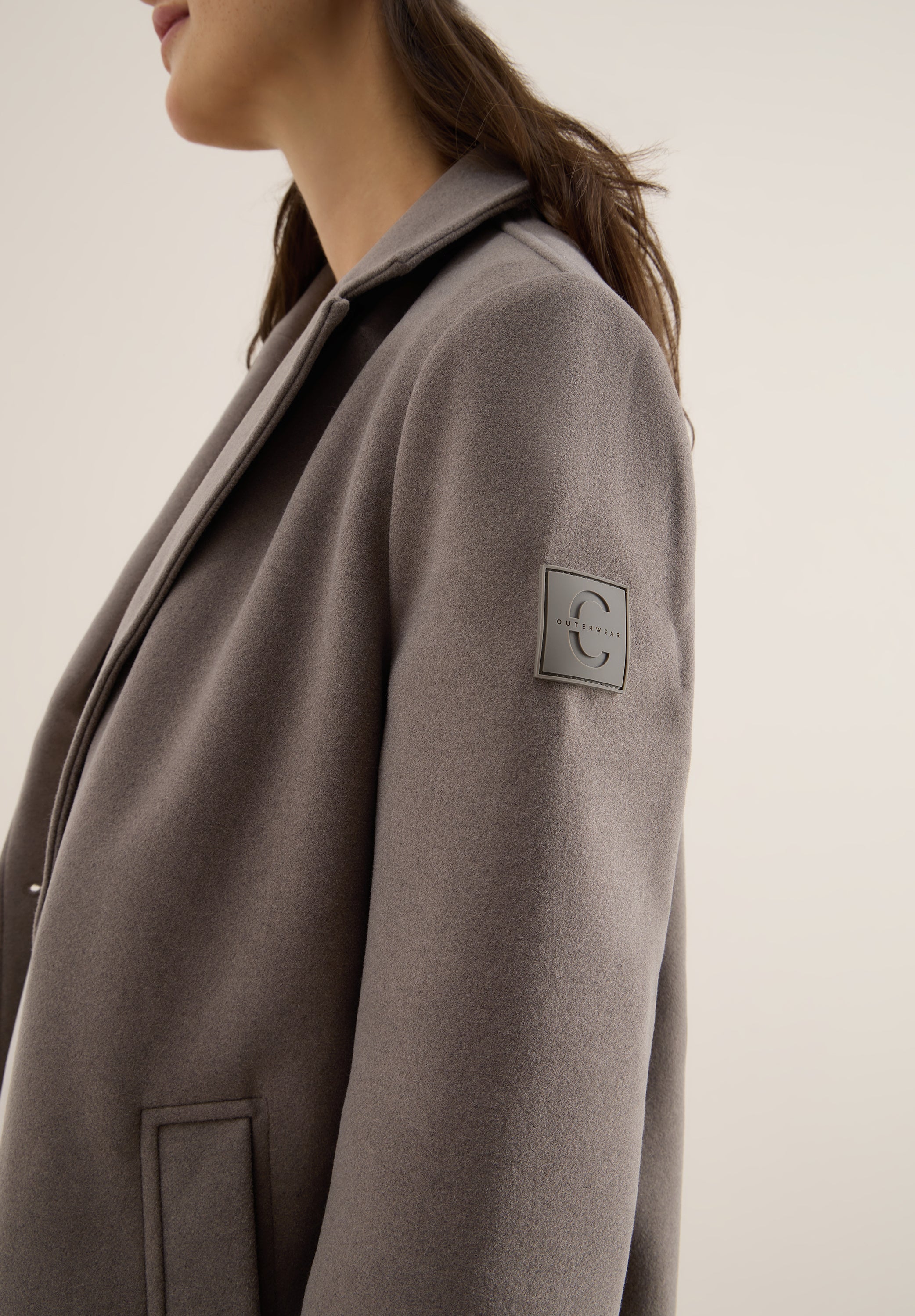 Kurzmantel - 16543 mushroom taupe - Braun