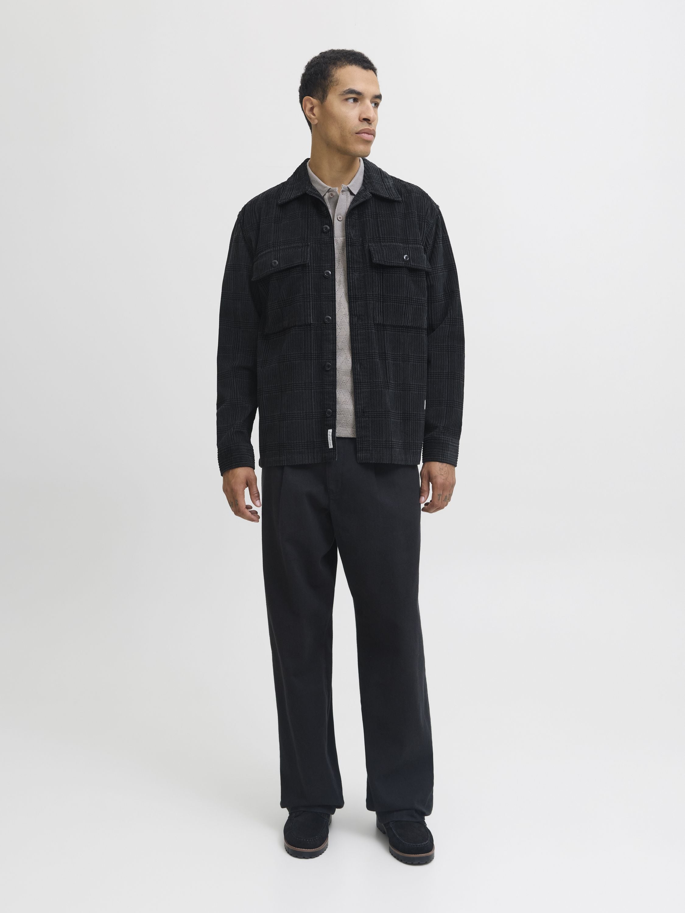Overshirt Relaxed Fit - Volcanic Ash/CHECK - Schwarz