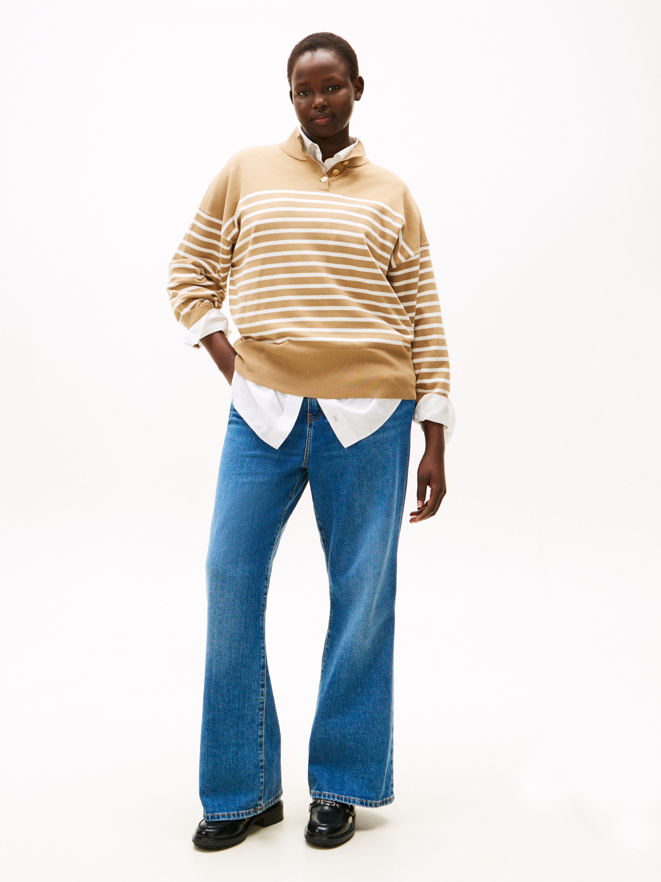 Pulover - 0AF-BEIGE - Braun | Weiß