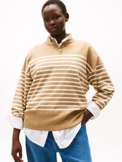 Pulover - 0AF-BEIGE - Braun | Weiß