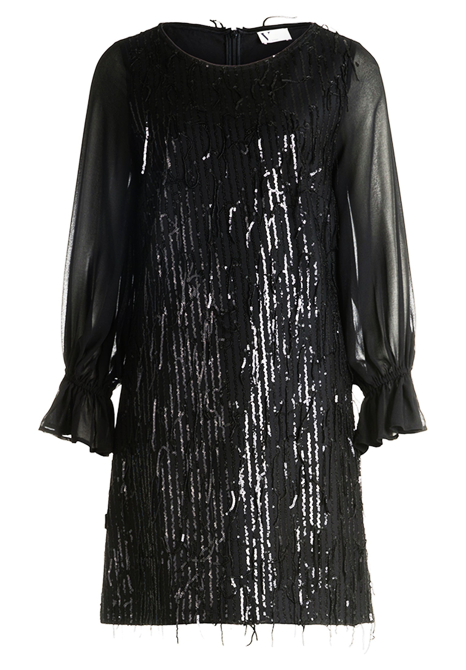 Cocktailkleid Mini mit Pailletten - 9045-Black - Schwarz