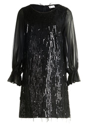 Cocktailkleid Mini mit Pailletten - 9045-Black - Schwarz