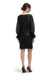 Cocktailkleid Mini mit Pailletten - 9045-Black - Schwarz