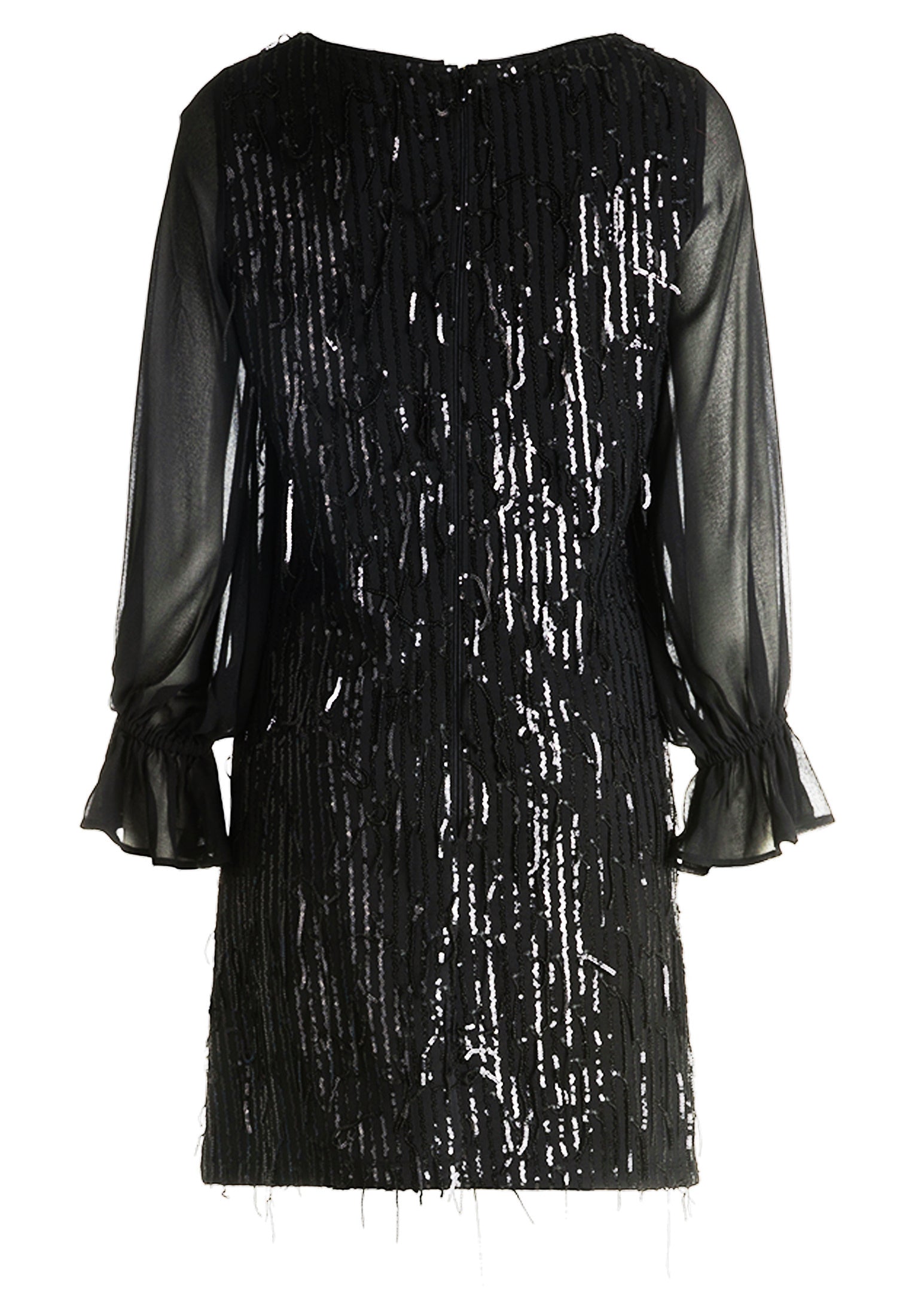 Cocktailkleid Mini mit Pailletten - 9045-Black - Schwarz