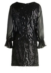 Cocktailkleid Mini mit Pailletten - 9045-Black - Schwarz