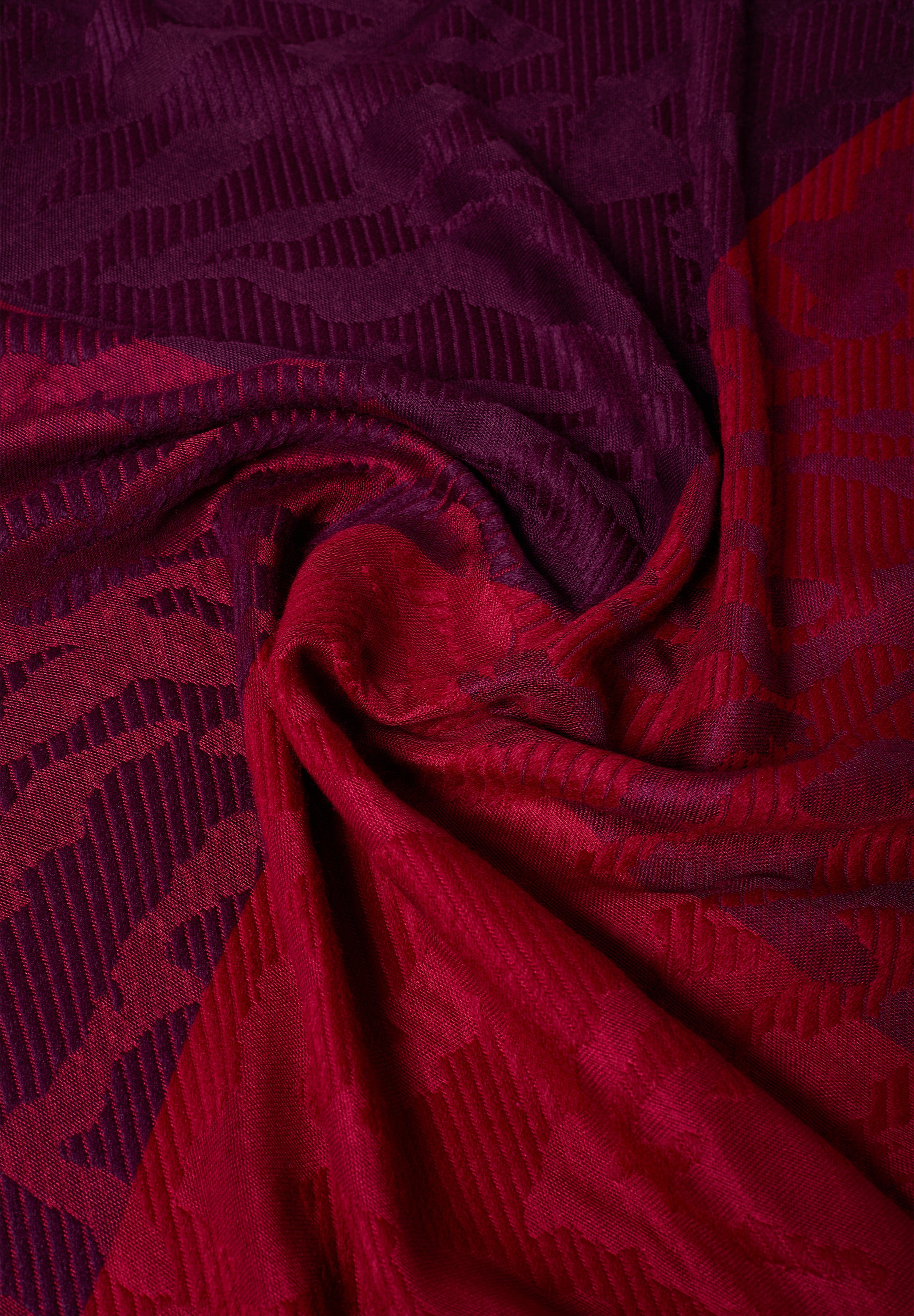 Schal mit Zebramuster - 36710 beaujolais red - Rot