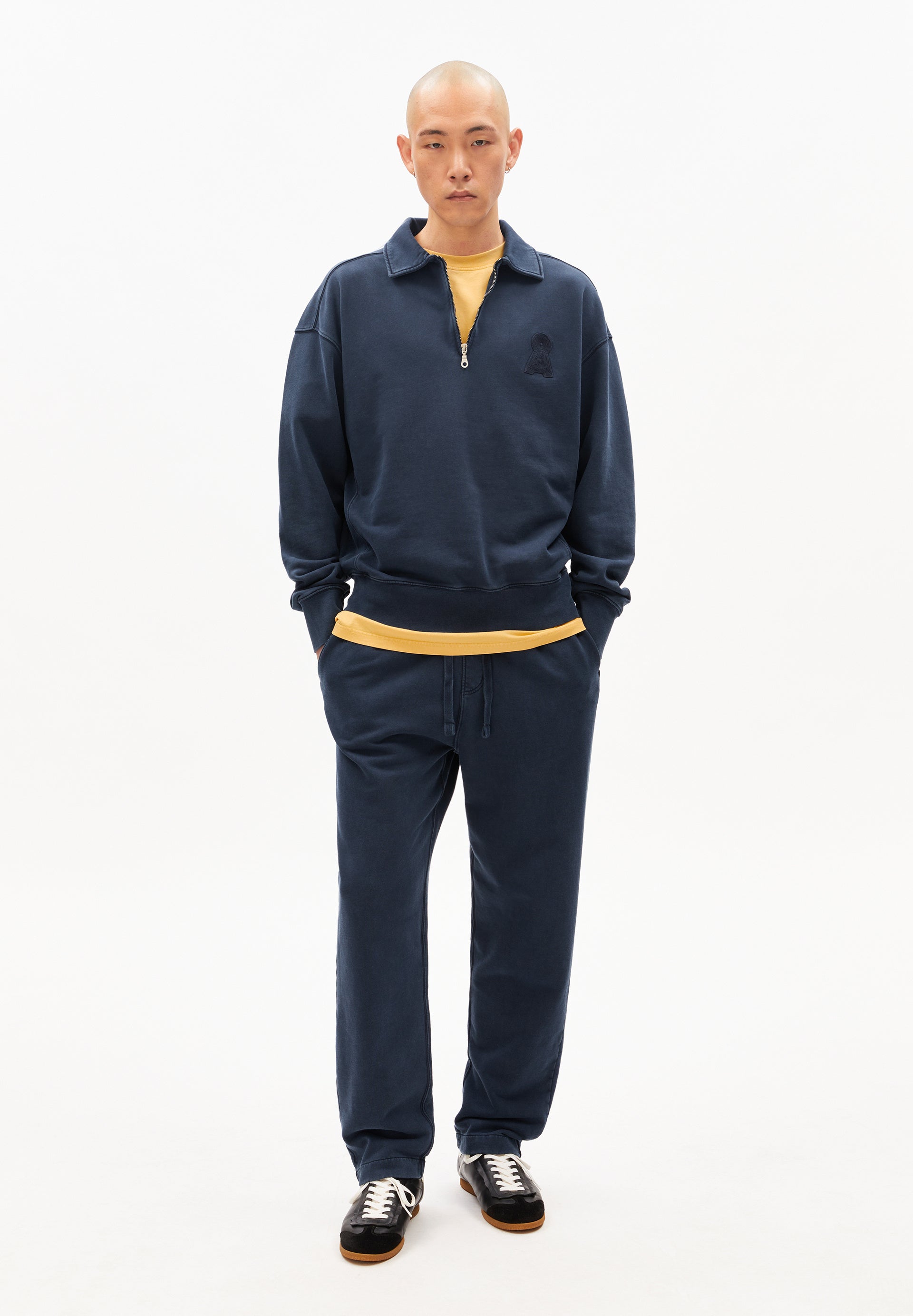 Sweatshirt aus Baumwolle - 3512-night sky washed - Blau