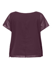 Chiffon-T-Shirt mit Rundhalsausschnitt - Winetasting - Rot