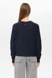 Strickcardigan NURIETTE aus Wollmix - 3038 - Blau